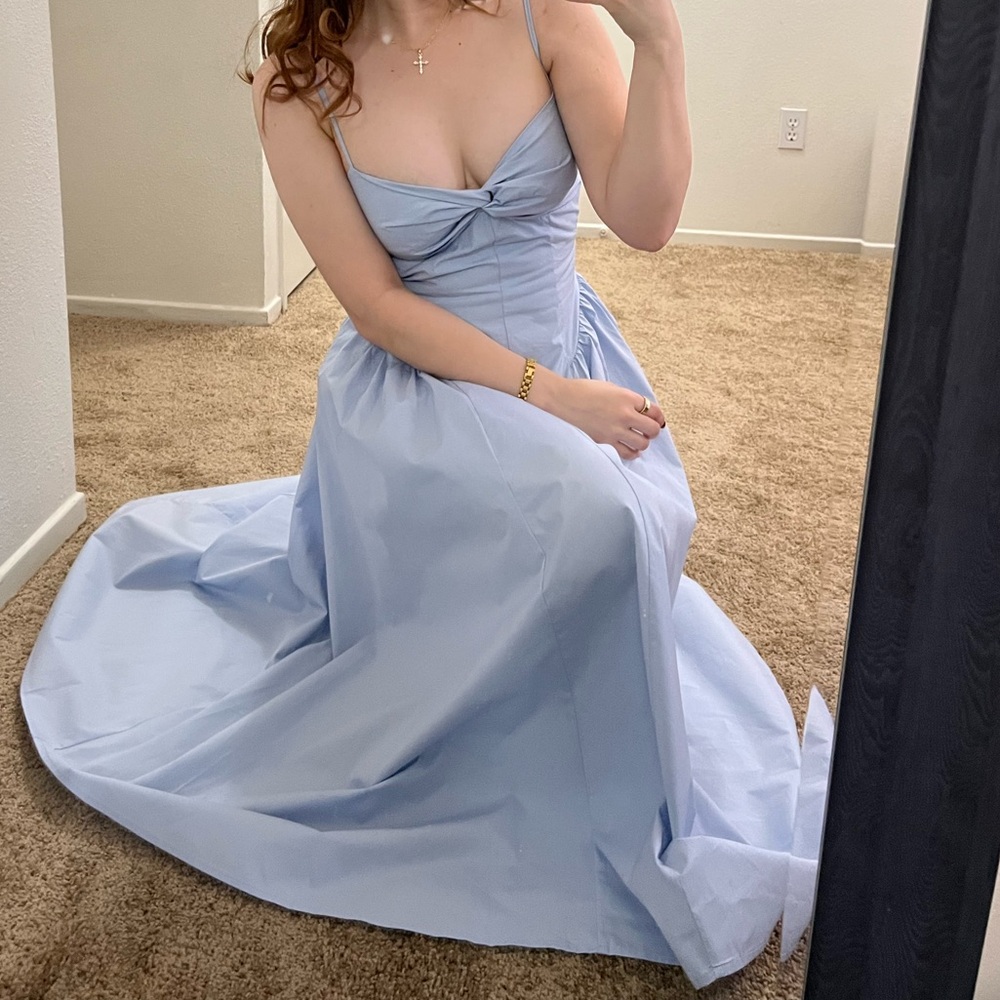 Fashion Nova Strapless Light Blue Dress
